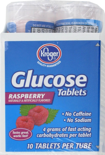 Kroger® Raspberry Glucose Tablets (6 Pack) Perspective: front