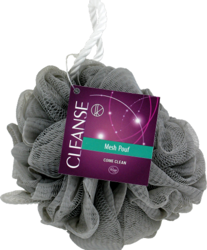 Kroger® Cleanse Come Clean Mesh Pouf - Gray Perspective: front