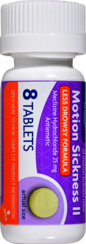 Kroger® Less Drowsy Formula Motion Sickness 25mg Tablets Perspective: front