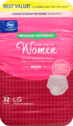 Kroger® Large Incontinence Underwear for Women Perspective: front