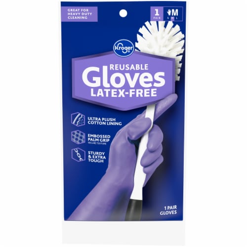 Kroger® Medium Latex-Free Reusable Gloves Perspective: front