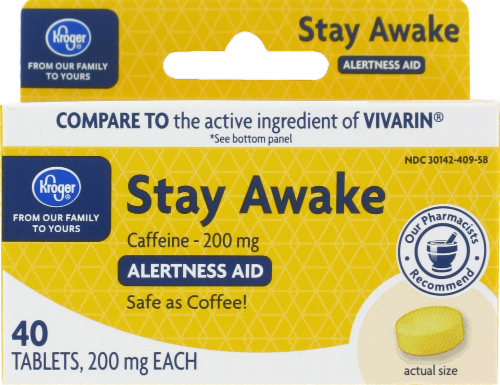 Kroger® Stay Awake Caffeine 200mg Tablets Perspective: front