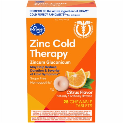 Kroger® Zinc Cold Therapy Citrus Flavor Quick Dissolve Tablets Perspective: front