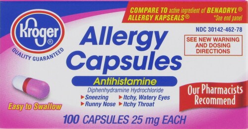 Kroger® Antihistamine Allergy 25mg Capsules Perspective: front