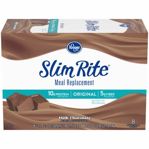 Kroger® Slim Rite® Milk Chocolate Meal Alternative Beverage 8 Bottles Perspective: front