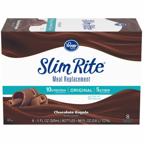 Kroger® Slim Rite® Chocolate Royale Meal Alternative Beverage 8 Bottles Perspective: front