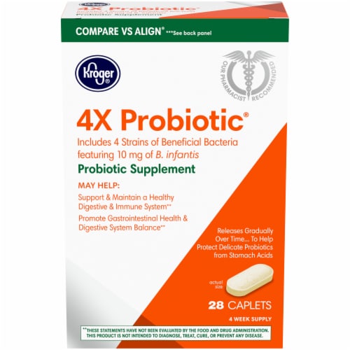 Kroger® 4X Probiotic® Probiotic Supplement Caplets Perspective: front
