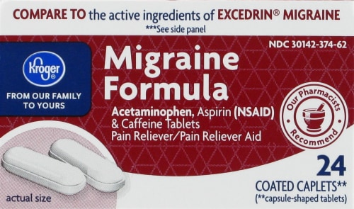 Kroger® Migraine Formula Caplets Perspective: front