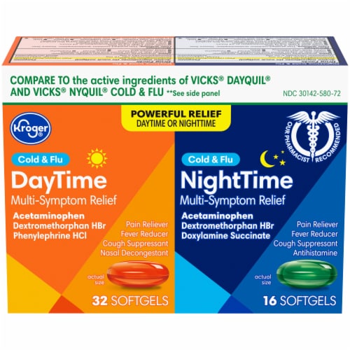Kroger® Daytime/NiteTime Cold & Flu Softgels Perspective: front