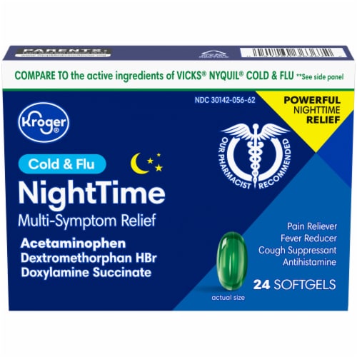 Kroger® Nitetime Multi-Symptom Cold & Flu Softgels Perspective: front
