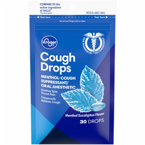 Kroger® Menthol Eucalyptus Flavor Cough Drops Perspective: front