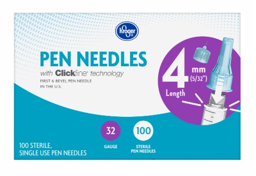 Kroger® 32 Gauge 4mm Pen Needles Perspective: front