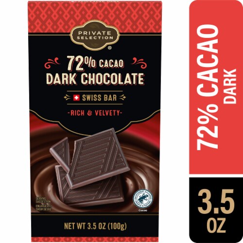 Private Selection® 72% Cacao Dark Chocolate Swiss Candy Bar Perspective: front