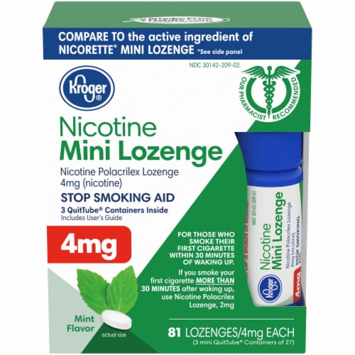 Kroger® Mint Mini Nicotine Lozenges 4mg Perspective: front