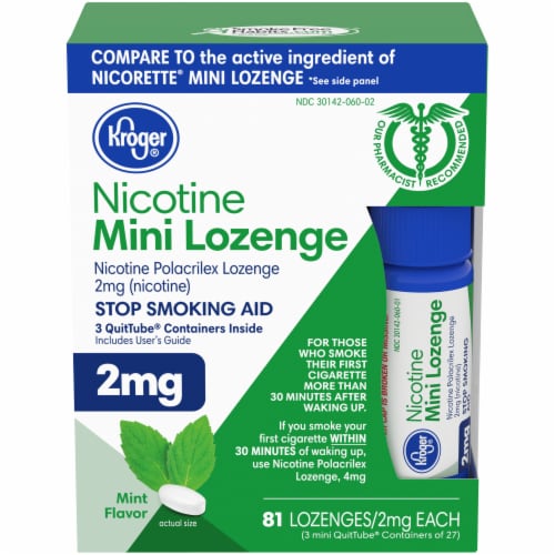 Kroger® Mint Mini Nicotine Lozenges 2mg Perspective: front