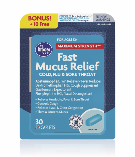 Kroger® Fast Mucus Relief Cold and Flu Perspective: front
