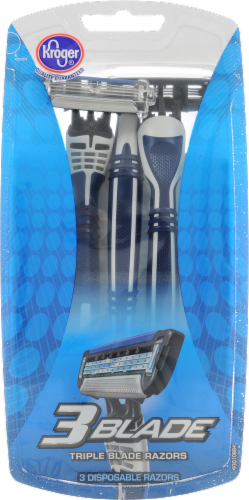 Kroger® Men's 3 Blade Shave Disposable Razors Perspective: front