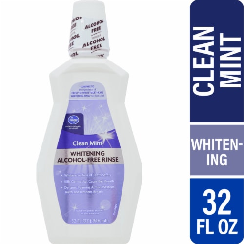 Kroger® Clean Mint Whitening Alcohol Free Mouth Rinse Perspective: front