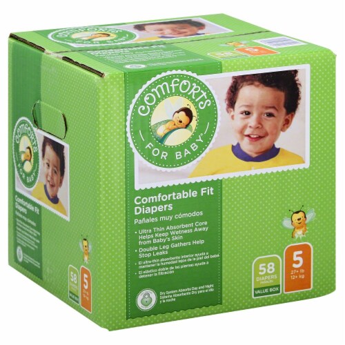 Comforts™ Day or Night Baby Diapers Size 5 (27+ lbs) Perspective: front