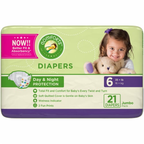 Comforts™ Day or Night Diapers Size 6 (35+ lbs) Perspective: front