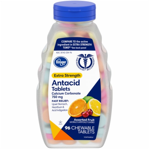 Kroger® Extra Strength Assorted Fruit Flavor Antacid Chewable Tablets Perspective: front