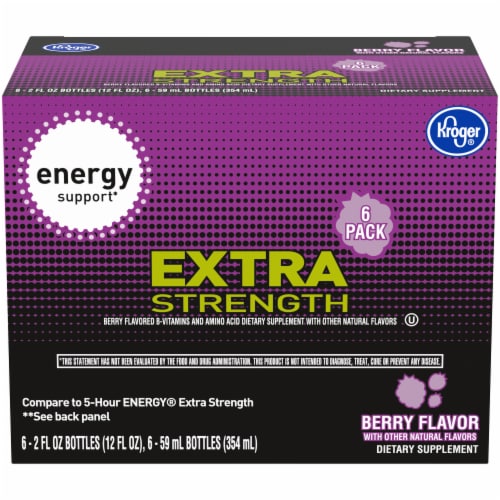 Kroger® Extra Strength Berry Flavored Energy Support Dietary Supplement Perspective: front