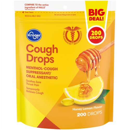 Kroger® Honey Lemon Cough Drops BIG Deal! Perspective: front