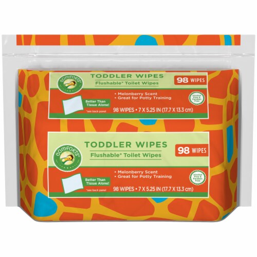 Comforts™ Flushable Toddler Wipes Perspective: front