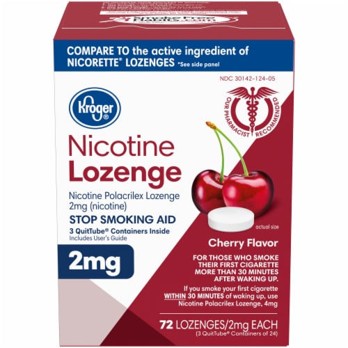 Kroger® Cherry Flavor Nicotine Lozenges 2mg Perspective: front