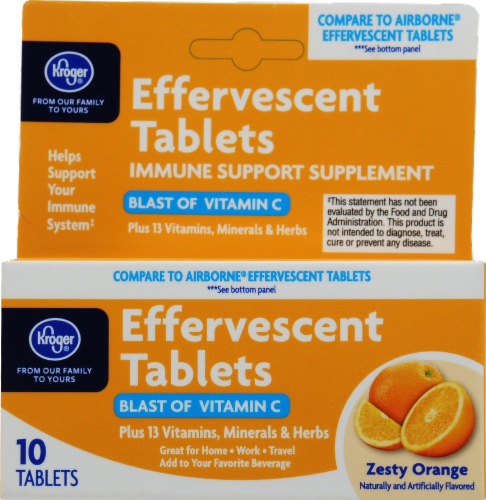 Kroger® Zesty Orange Effervescent Tablets Perspective: front