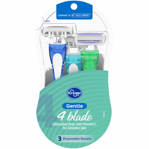 Kroger® Gentle 4-Blade Women's Disposable Razors, 3 ct - Kroger