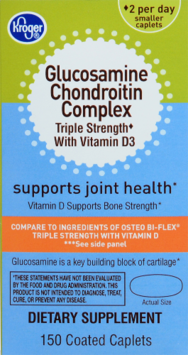 Kroger® Glucosamine Chondroitin Complex with Vitamin D3 Coated Caplets Perspective: front