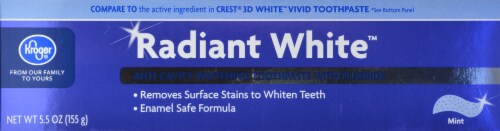 Kroger® Radiant White Mint Whitening Toothpaste Perspective: front