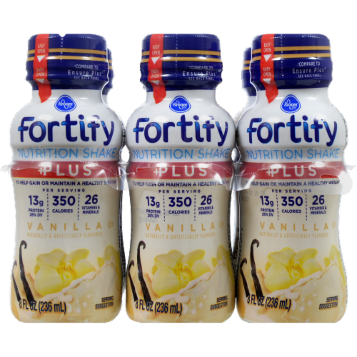 Kroger® Fortify Plus Vanilla Nutrition Shakes Perspective: front