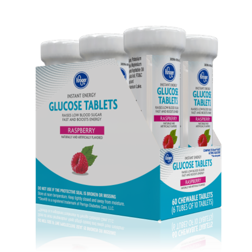 Kroger Glucose Tab Raspberry Perspective: front