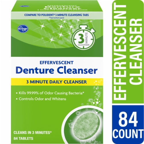 Kroger® Effervescent Dual Action Denture Cleanser Tablets Perspective: front