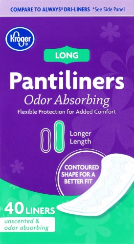Kroger® Unscented Long Contoured Pantiliners Perspective: front