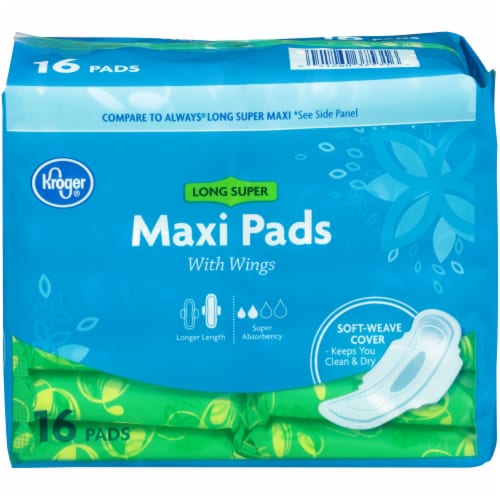 Kroger® Long Super Maxi Pads with Wings, 16 ct Kroger
