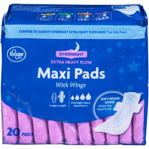Kroger® Extra Heavy Flow Overnight Maxi Pads Perspective: front