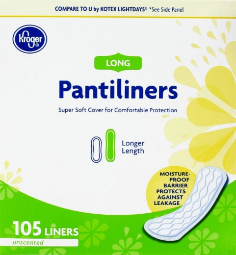 Kroger® Unscented Long Contoured Pantiliners Perspective: front