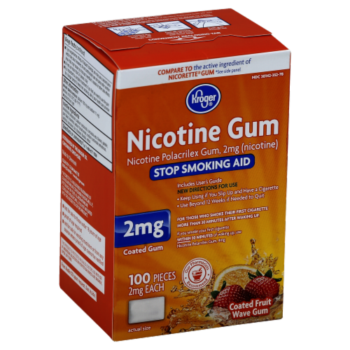 Kroger® Coated Fruit Wave Nicotine Gum 2mg Perspective: front