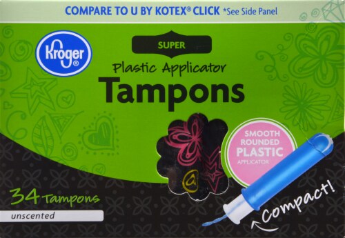 Kroger® Super Unscented Compact Tampons Perspective: front
