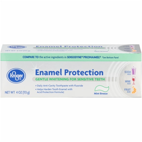 Kroger® Enamel Protection Mint Breeze Gentle Whitening for Sensitive Teeth Toothpaste Perspective: front