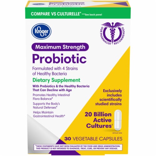 Kroger® Maximum Strength Probiotic Capsule Perspective: front