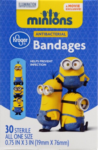 Kroger® Minions Antibacterial Bandages Perspective: front