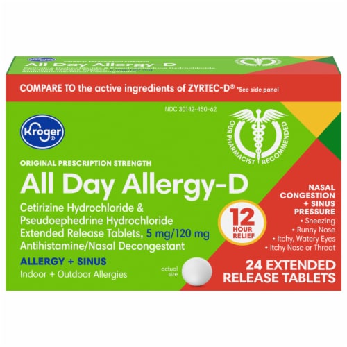 Kroger® Allergy Relief Medicine Perspective: front