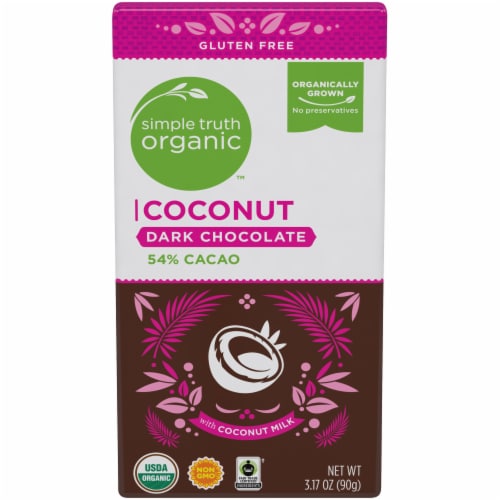 Simple Truth Organic™ Coconut 54% Cacao Dark Chocolate Bar Perspective: front