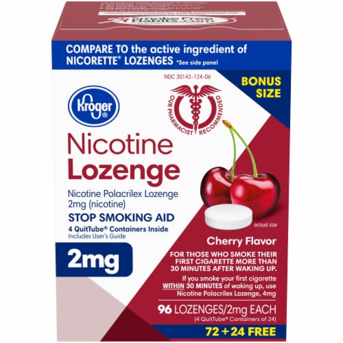 Kroger® Cherry Flavor Nicotine Lozenges 2mg Perspective: front