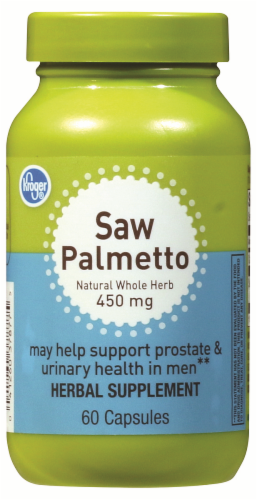 Kroger® Saw Palmetto Natural Whole Herb  Capsules 450 mg Perspective: front