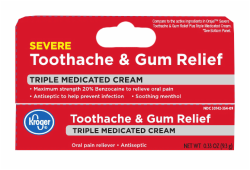 Kroger® Severe Toothache & Gum Relief Triple Medicated Cream Perspective: front